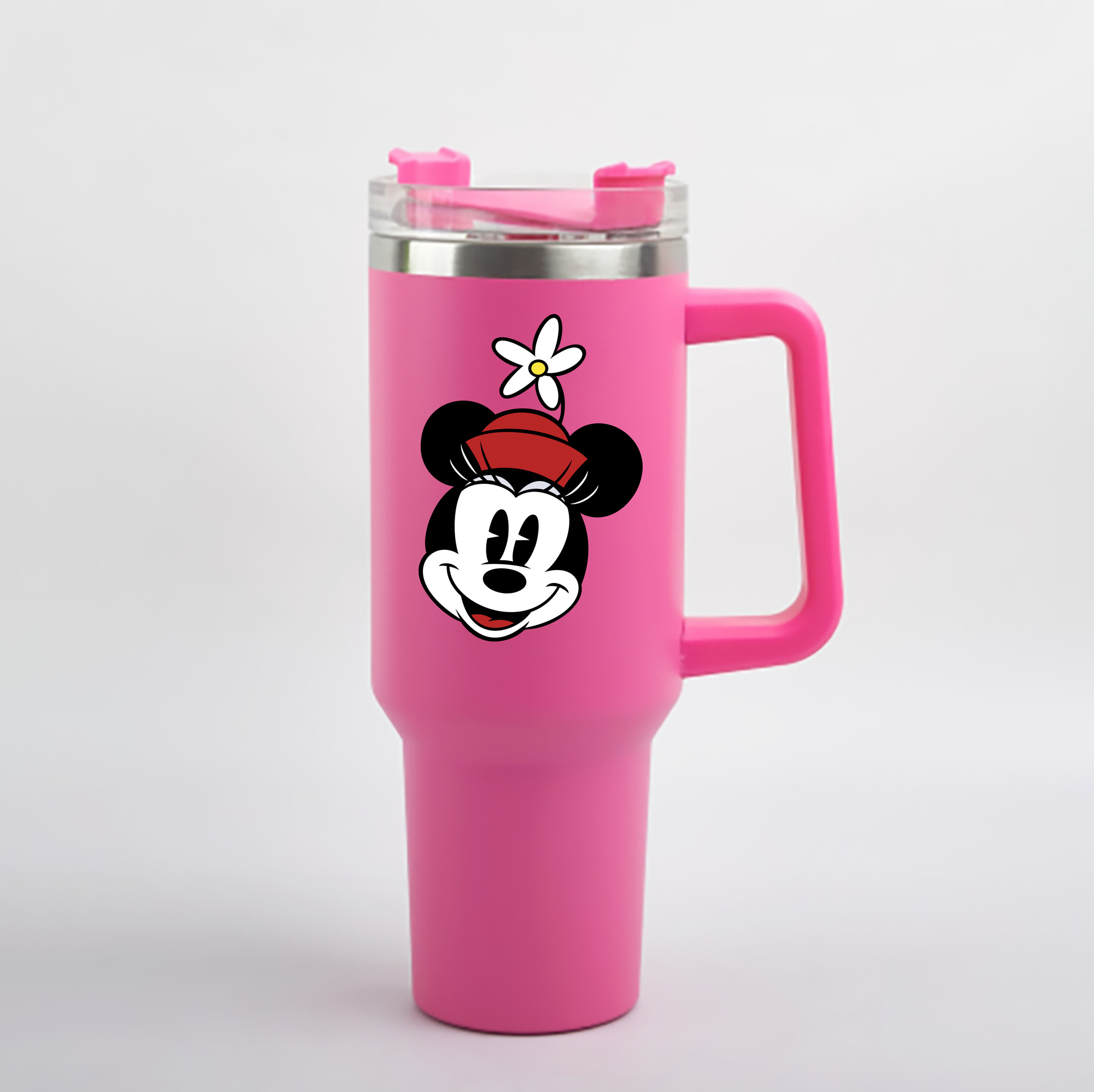 （画像用） ミッキーマウス Mickey Mouse 1200mL車用タンブラー - クリスタルステッカー（プラスチックストロー付き）